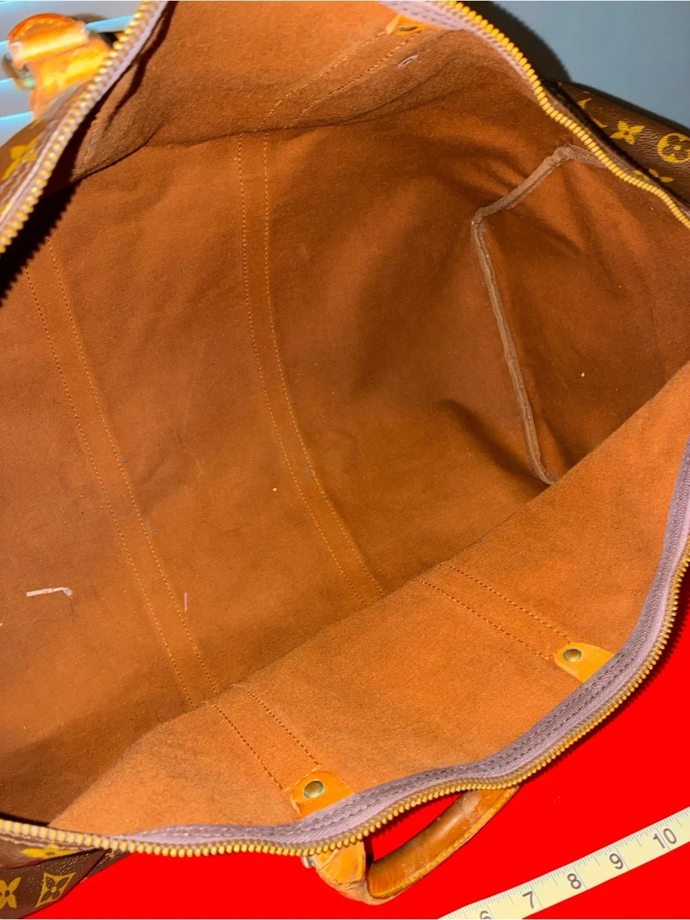 Louis Vuitton Brown Monogram Canvas Duffel Keepall 60 with dusty